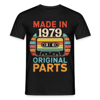1979 Geburtstag Original 70er 80er Retro-Kassette - Männer T-Shirt - Schwarz - Vorne - AI Model Male 178 light (178cm)