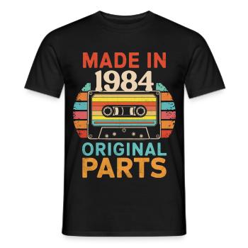 1984 Geburtstag Original 90er 80er Kassettenband Retro - Männer T-Shirt - Schwarz - Vorne - AI Model Male 178 light (178cm)