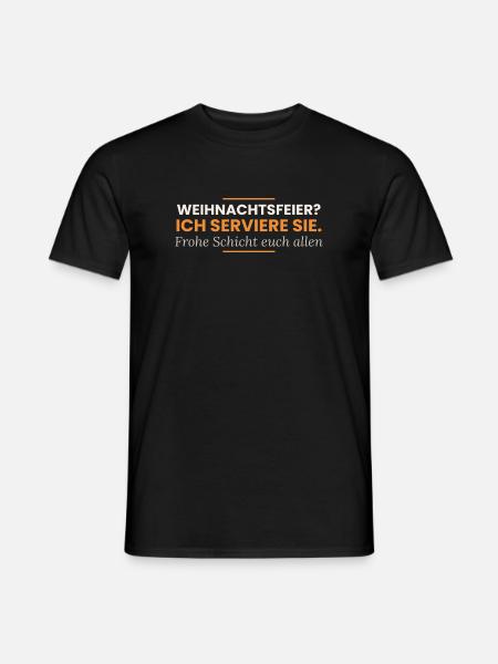 Weihnachtsfeier? Ich serviere sie – Kellner - Männer T-Shirt - Schwarz