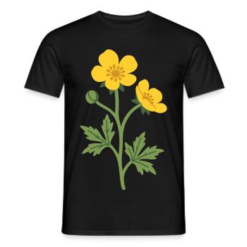 Hahnenfuß Blumen floral Blumenmotiv Design - Männer T-Shirt - Schwarz - Vorne - AI Model Male 178 light (178cm)