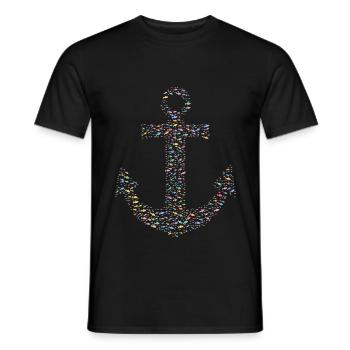 Anker aus Fischen Bunt - Männer T-Shirt - Schwarz - Vorne - AI Model Male 178 light (178cm)