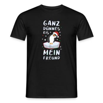 Ganz Dünnes Eis Mein Freund Pinguin Weihnachten - Männer T-Shirt - Schwarz - Vorne - AI Model Male 178 light (178cm)