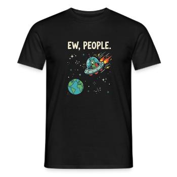 EW, People Alien UFO - Männer T-Shirt - Schwarz - Vorne - AI Model Male 178 light (178cm)