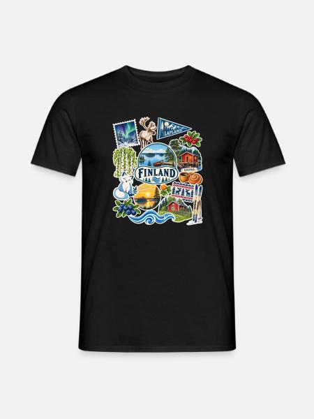 Finnland Reisesticker - Männer T-Shirt - Schwarz