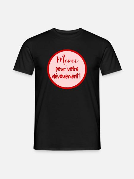 Danke, französische Widmung. - Männer T-Shirt - Schwarz