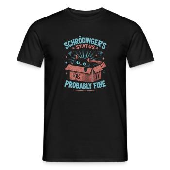 Schrödingers Status Katze im Karton - Männer T-Shirt - Schwarz - Vorne - AI Model Male 178 light (178cm)
