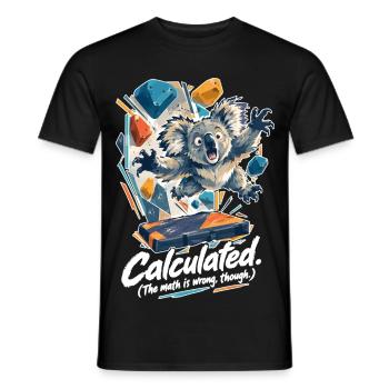 Koala Dyno: Calculated (The math is wrong though) - Männer T-Shirt - Schwarz - Vorne - AI Model Male 178 light (178cm)