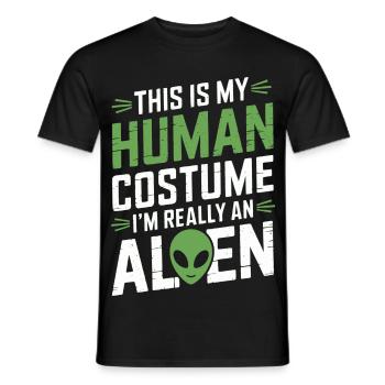 Menschenkostüm, Halloween-alien-thema Fantasievoll - Männer T-Shirt - Schwarz - Vorne - AI Model Male 178 light (178cm)