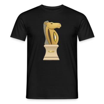 Goldener Pferdepokal - Männer T-Shirt - Schwarz - Vorne - AI Model Male 178 light (178cm)
