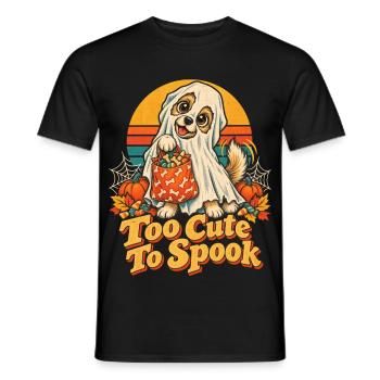 Halloween Hund Too Cute To Spook - Männer T-Shirt - Schwarz - Vorne - AI Model Male 178 light (178cm)