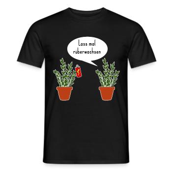 Lustige Pflanzen lass mal rüberwachsen Spruch - Männer T-Shirt - Schwarz - Vorne - AI Model Male 178 light (178cm)