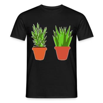 Topfpflanzen - Männer T-Shirt - Schwarz - Vorne - AI Model Male 178 light (178cm)