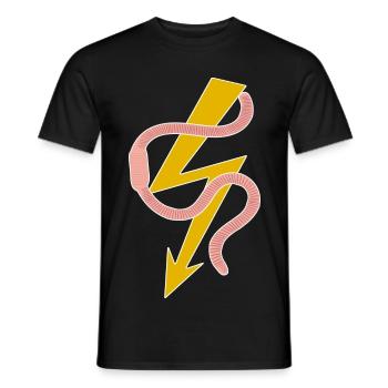Doppeldeutiger Witz Wattwurm Dad-Joke - Männer T-Shirt - Schwarz - Vorne - AI Model Male 178 light (178cm)