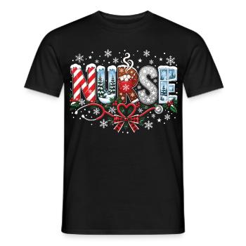 Krankenschwester Weihnachtsfeiertag Humor Winterschicht - Männer T-Shirt - Schwarz - Vorne - AI Model Male 178 light (178cm)