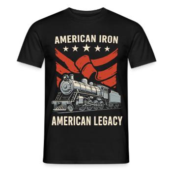 American Iron American Legacy Lokomotive - Männer T-Shirt - Schwarz - Vorne - AI Model Male 178 light (178cm)