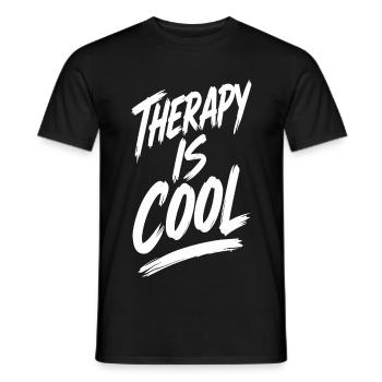 Therapy Is Cool Spruch Geschenk - Männer T-Shirt - Schwarz - Vorne - AI Model Male 178 light (178cm)