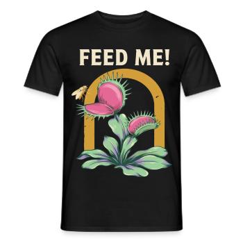 Feed Me Karnivorische Blütenkunst - Männer T-Shirt - Schwarz - Vorne - AI Model Male 178 light (178cm)