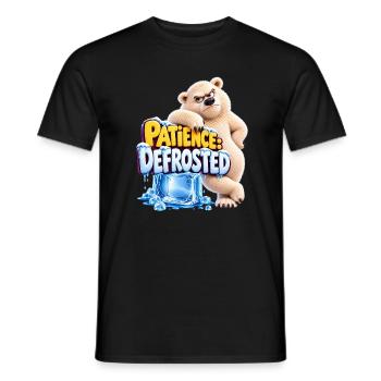 Patience: Defrosted | cooler Eisbär | Cartoon - Männer T-Shirt - Schwarz - Vorne - AI Model Male 178 light (178cm)