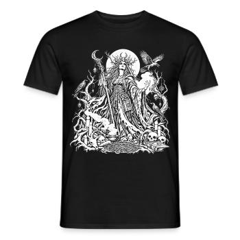 Hexe im Mondschein – Dunkle Magie - Männer T-Shirt - Schwarz - Vorne - AI Model Male 178 light (178cm)