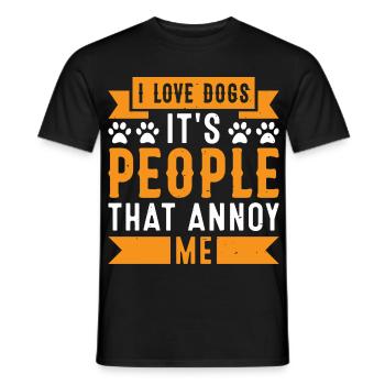 HundeLiebe - Männer T-Shirt - Schwarz - Vorne - AI Model Male 178 light (178cm)