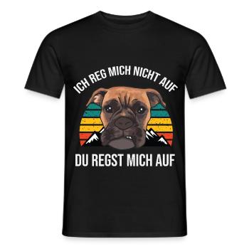 Ich reg mich nicht auf – Du regst mich auf Boxer - Männer T-Shirt - Schwarz - Vorne - AI Model Male 178 light (178cm)