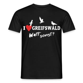 I Love Greifswald Ich Liebe Greifswald - Männer T-Shirt - Schwarz - Vorne - AI Model Male 178 light (178cm)