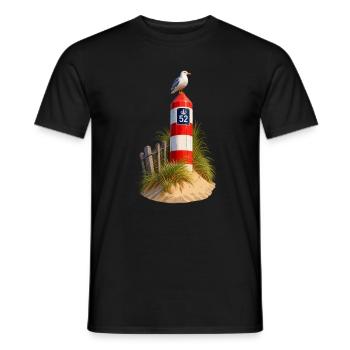 Strandmast 52 - Männer T-Shirt - Schwarz - Vorne - AI Model Male 178 light (178cm)