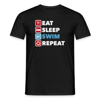 Essen, schlafen, nichts, wiederholen - Männer T-Shirt - Schwarz - Vorne - AI Model Male 178 light (178cm)