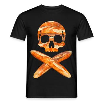Thüringer Bratwurst - Skull mit gekreuzten Würsten - Männer T-Shirt - Schwarz - Vorne - AI Model Male 178 light (178cm)