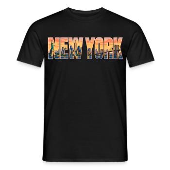 New-York-33cm - Männer T-Shirt - Schwarz - Vorne - AI Model Male 178 light (178cm)