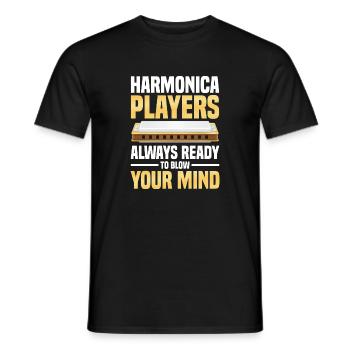  Harmonica Players Always Ready to Blow Your Mind - Männer T-Shirt - Schwarz - Vorne - AI Model Male 178 light (178cm)
