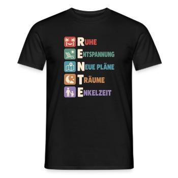 Rente Ruhe Entspannung Neue Pläne Träume Enkelzeit - Männer T-Shirt - Schwarz - Vorne - AI Model Male 178 light (178cm)