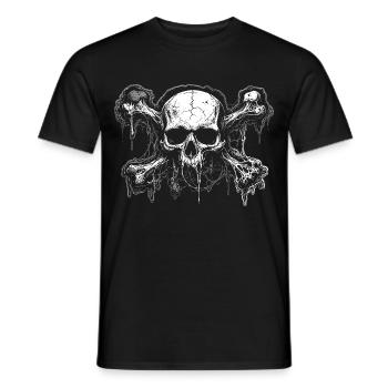 Tropfender Zombie Gothic Schädel - Männer T-Shirt - Schwarz - Vorne - AI Model Male 178 light (178cm)