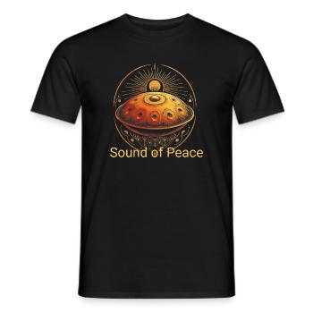 Handpan - Sound of Peace spirituell Esoterik Yoga - Männer T-Shirt - Schwarz - Vorne - AI Model Male 178 light (178cm)