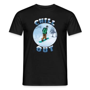 Winter Snowboarder Chill-Out - Männer T-Shirt - Schwarz - Vorne - AI Model Male 178 light (178cm)