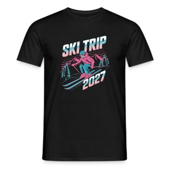 Ski Trip 2027 Retro Neon - Männer T-Shirt - Schwarz - Vorne - AI Model Male 178 light (178cm)