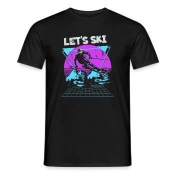 Lass uns Ski Neon Retro - Männer T-Shirt - Schwarz - Vorne - AI Model Male 178 light (178cm)