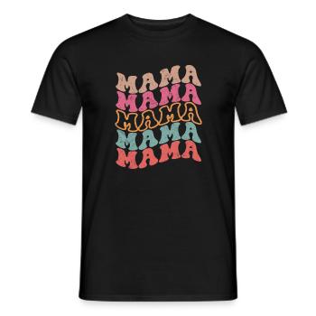 Retro Mama Farbexplosion - Männer T-Shirt - Schwarz - Vorne - AI Model Male 178 light (178cm)