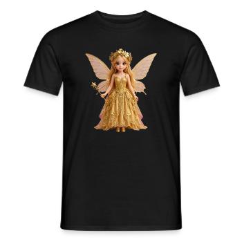 Goldene Feenprinzessin Glänzende Flügel - Männer T-Shirt - Schwarz - Vorne - AI Model Male 178 light (178cm)