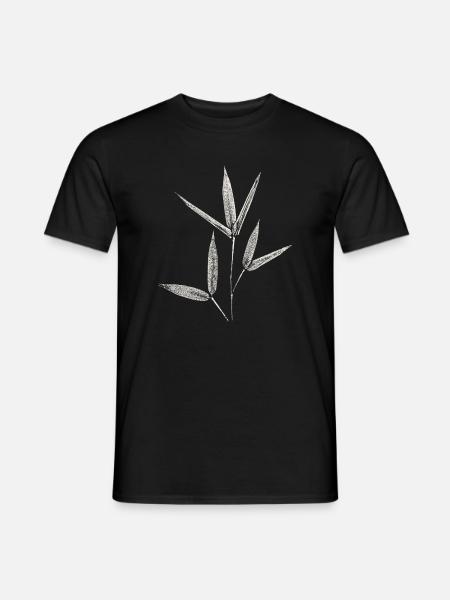 Bambus Botanischer Blätterdruck - Männer T-Shirt - Schwarz