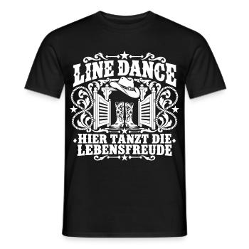 Line Dance Lebensfreude - Männer T-Shirt - Schwarz - Vorne - AI Model Male 178 light (178cm)