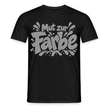 Mut zur Farbe Typografie Motiv - Männer T-Shirt - Schwarz - Vorne - AI Model Male 178 light (178cm)