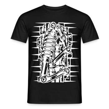 Federbein Linienkunst Mechanik - Männer T-Shirt - Schwarz - Vorne - AI Model Male 178 light (178cm)