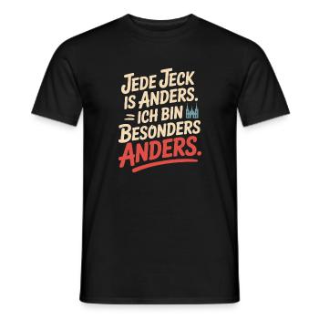 Jede Jeck is anders Ich bin besonders anders Köln - Männer T-Shirt - Schwarz - Vorne - AI Model Male 178 light (178cm)