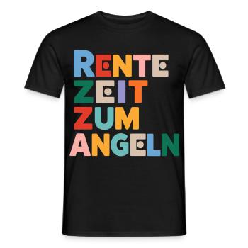Rente Zeit zum Angeln Spruch - Männer T-Shirt - Schwarz - Vorne - AI Model Male 178 light (178cm)