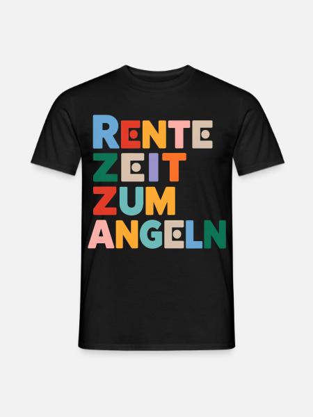 Rente Zeit zum Angeln Spruch - Männer T-Shirt - Schwarz