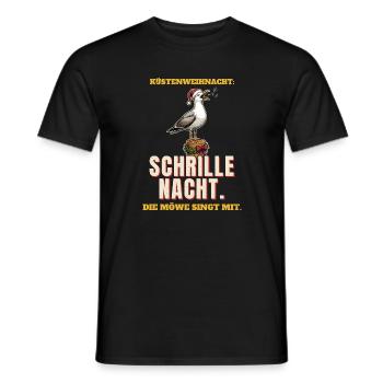Schrille Nacht mit Möwe - Männer T-Shirt - Schwarz - Vorne - AI Model Male 178 light (178cm)