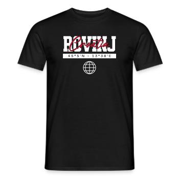 Rovinj Kroatien Koordinaten Reise Souvenir - Männer T-Shirt - Schwarz - Vorne - AI Model Male 178 light (178cm)