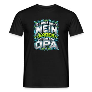 Opa muss nicht Nein sagen – Spruch - Männer T-Shirt - Schwarz - Vorne - AI Model Male 178 light (178cm)