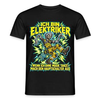 Elektriker-Zombie tanzt ohne Musik - Männer T-Shirt - Schwarz - Vorne - AI Model Male 178 light (178cm)